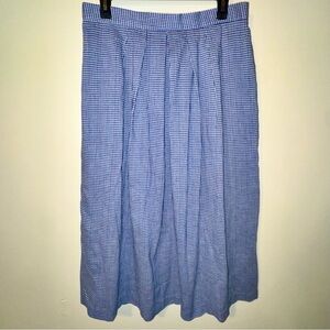 Vintage Lucia Blue Checkered Gingham Midi Skirt